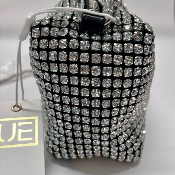Urban Expressions Rhinestone Embellished Silver Bag NWT - Picture 13 of 13